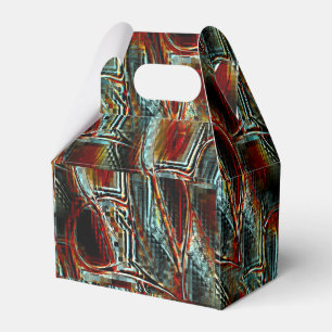 Gepunktete, rau pixelige Ladder grauen Zyanenkoral Geschenkschachtel