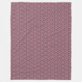 Gepunktete rosa Feder Boho  Fleecedecke (Vorderseite)