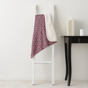 Gepunktete rosa Feder Boho Sherpadecke