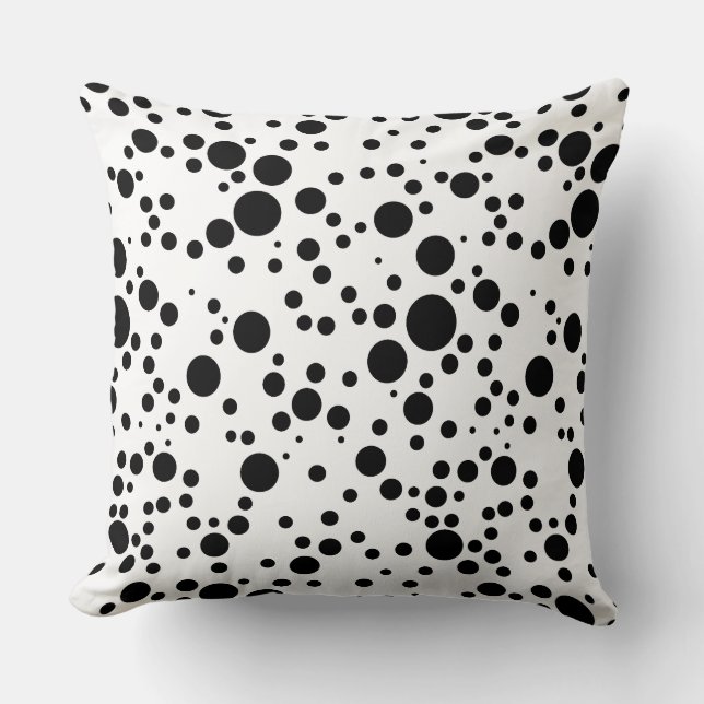 gepunktete schwarze Dekoration Kissen (Vorderseite)