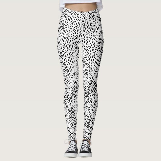 Gepunktete Schwarzweiss-Leggings Leggings (Vorderseite)
