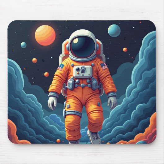 Gepunktete Spaceman-Maus-Pad Mousepad (Vorne)