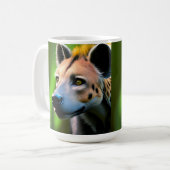 Gepunktete Stalking Hyena, die seine Beute beobach Kaffeetasse (Vorderseite Links)