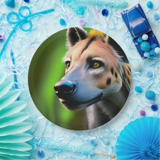 Gepunktete Stalking Hyena, die seine Beute beobach Pappteller (Party)