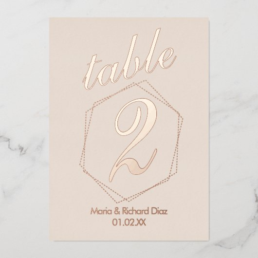 gepunktete Tischnummer an der Grenze (Vorderseite)