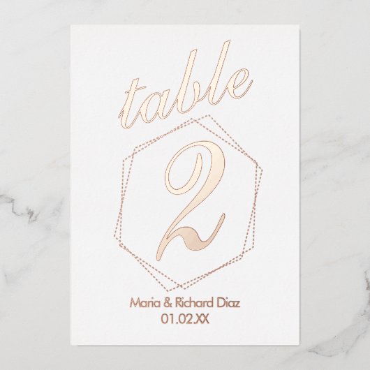 gepunktete Tischnummer an der Grenze (Vorderseite)