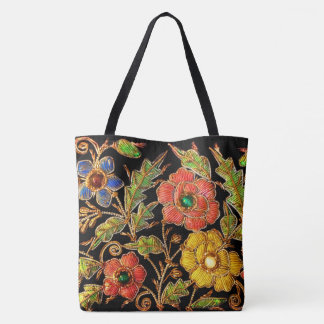 Gepunktete viktorianische Blumen Tasche