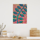 Gepunktete Weinkultur und Abstrakte Kunst Poster (Küche)