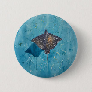 Gepunkteter Adler Stingray - Ozean Button