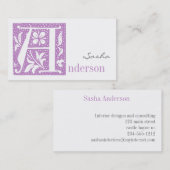 Gepunkteter Brief A Mit Monogramm Visitenkarten Visitenkarte (Vorne/Hinten)