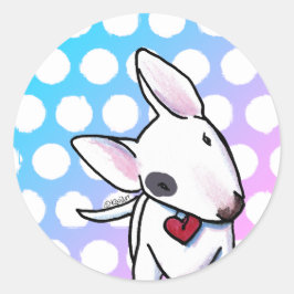 Gepunkteter Bull Terrier Classic Round Sticker