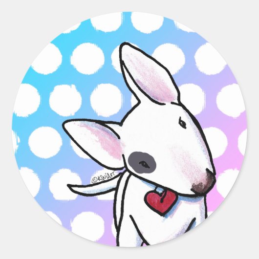 Gepunkteter Bull Terrier Classic Round Sticker (Vorderseite)