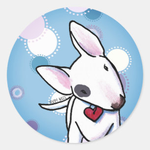 Gepunkteter Bull Terrier Classic Round Sticker
