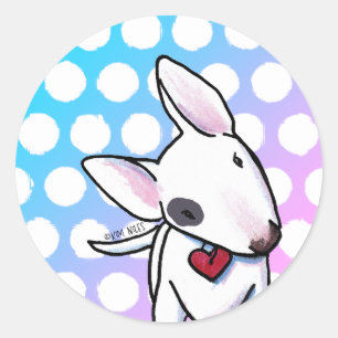 Gepunkteter Bull Terrier Classic Round Sticker