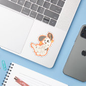 Gepunkteter Bunny Sticker (Laptop mit iPhone)