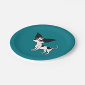 Gepunkteter Chihuahua mit dem kurzen Haar Pappteller (Schrägansicht)