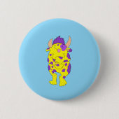 Gepunkteter Fuzzy-Monster-Button Button (Vorderseite)