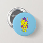 Gepunkteter Fuzzy-Monster-Button Button (Vorne & Hinten)