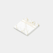 Gepunkteter Glitzer Weißer Marmor Post-it Klebezettel (angewinkelt)