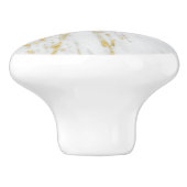 Gepunkteter goldfarbener Glitzer Weißer Marmor Keramikknauf (Seitenansicht)