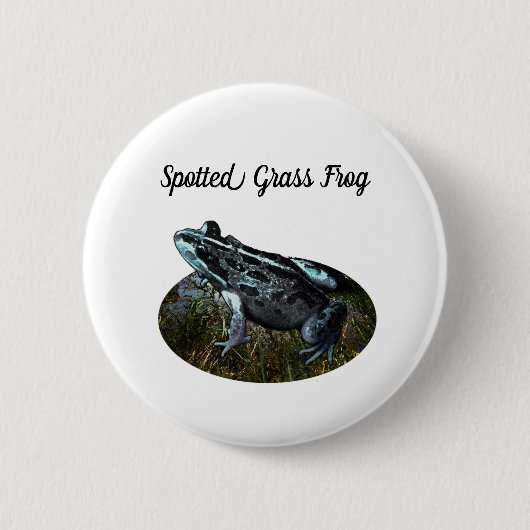 Gepunkteter Grasfrosch, 6 cm Abzeichen rund Button (Vorderseite)
