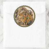 Gepunkteter, hellgrüner Augenleopard Runder Aufkleber (Tasche)