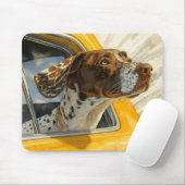 Gepunkteter Hund auf Autofahrten Kunstdrucken Mousepad (Mit Mouse)