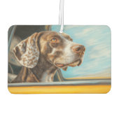 Gepunkteter Hund auf einem Auto Abenteuer Kunst Autolufterfrischer (Rückseite)