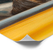 Gepunkteter Hund auf einem Auto Abenteuer Kunst Poster (Ecke)