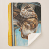 Gepunkteter Hund auf einem Auto Abenteuer Kunst Sherpadecke (Vorderseite)