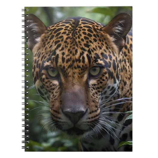 Gepunkteter Jaguar stürzt in den Wald, Notizblock (Vorderseite)