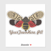 Gepunkteter Lanternfly-Bug - individueller Souveni Aufkleber (Blatt)
