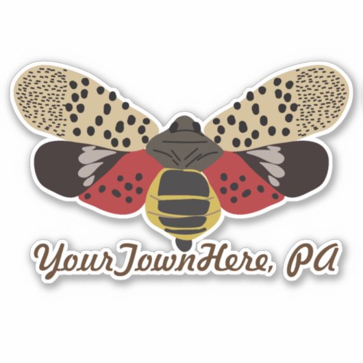 Gepunkteter Lanternfly-Bug - individueller Souveni Aufkleber (Vorderseite)