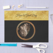 Gepunkteter Leoparden, der Sie mit Goldfolie betra Seidenpapier (Handwerk)