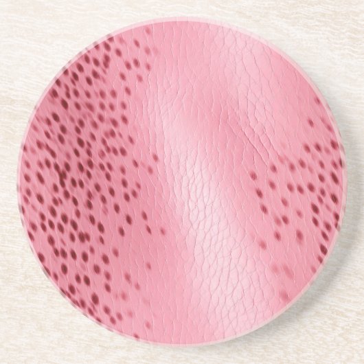 Gepunkteter Leopardendruck, rosa Getränkeuntersetzer (Vorne)
