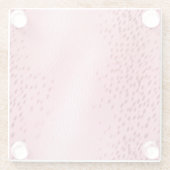 Gepunkteter Leopardendruck, rosa Glasuntersetzer (Rückseite)