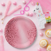 Gepunkteter Leopardendruck, rosa Pappteller (Party)