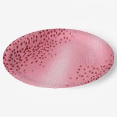 Gepunkteter Leopardendruck, rosa Pappteller (Schrägansicht)