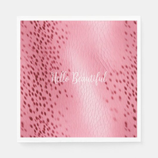 Gepunkteter Leopardendruck, rosa Serviette (Vorderseite)