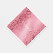 Gepunkteter Leopardendruck, rosa Serviette (Ecke)