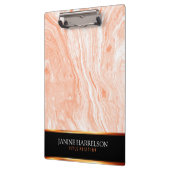 Gepunkteter orangefarbener und weißer Marmorstein Klemmbrett (Links)