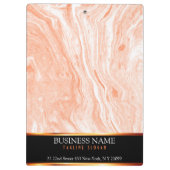 Gepunkteter orangefarbener und weißer Marmorstein Klemmbrett (Rückseite)