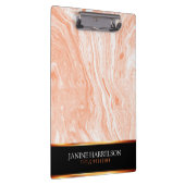 Gepunkteter orangefarbener und weißer Marmorstein Klemmbrett (Rechts)