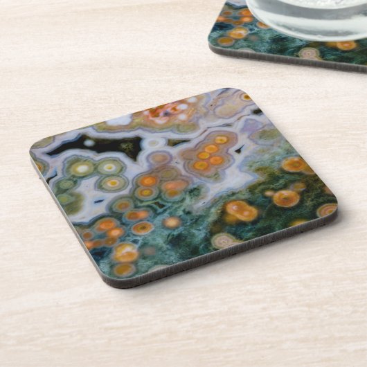 Gepunkteter Ozean-Jasper Getränkeuntersetzer (Linke Seite)