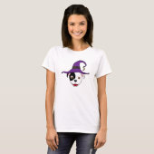 Gepunkteter Pitbull mit Hexenhut T-Shirt (Vorne ganz)