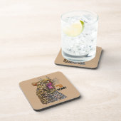 Gepunkteter Pop Art Leopard Getränkeuntersetzer (Rechte Seite)