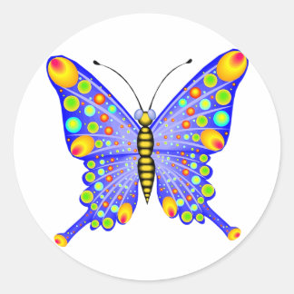 Gepunkteter Schmetterling 1 Runder Aufkleber