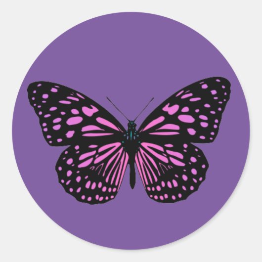Gepunkteter Schmetterling Runder Aufkleber (Vorderseite)