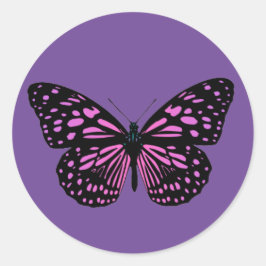 Gepunkteter Schmetterling Runder Aufkleber