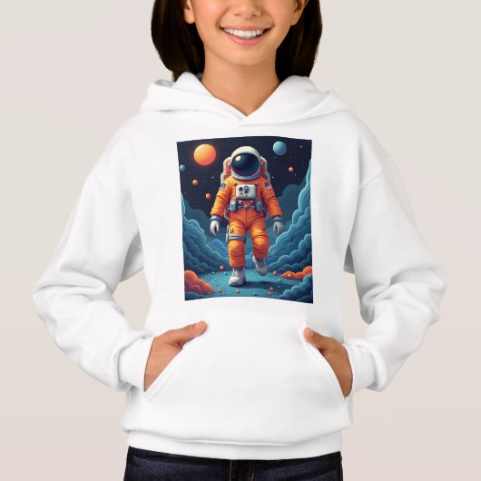 Gepunkteter Spaceman Pullover Hoodie (Vorderseite)